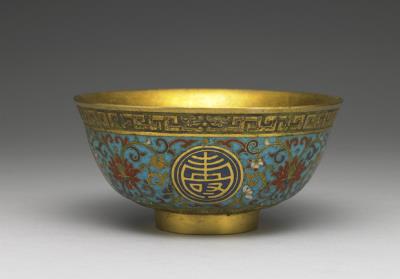 图片[2]-Gilt copper bowl with decorations in cloisonne and champleve enamels, Qing dynasty (1644-1911)-China Archive